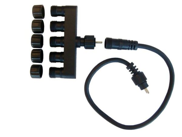 Multiple connector, 5-fold, for 12V, 2 pole kez0212