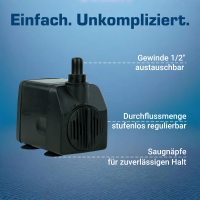 Wasserspielpumpe, Zimmerbrunnenpumpe, 450l/h 12V kep0450l (G