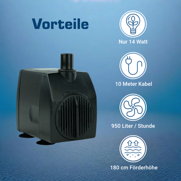 Wasserspielpumpe, Zimmerbrunnenpumpe 950l/h 230V kep0950n (Generalbe,  24,90
