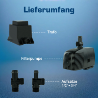 Teichpumpe 1500 l/h, 12 Volt 5