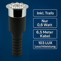 Wasserspielleuchte weiß 1/2" & 3/4" 2