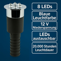 Wasserspielleuchte blau 1/2" & 3/4" 3